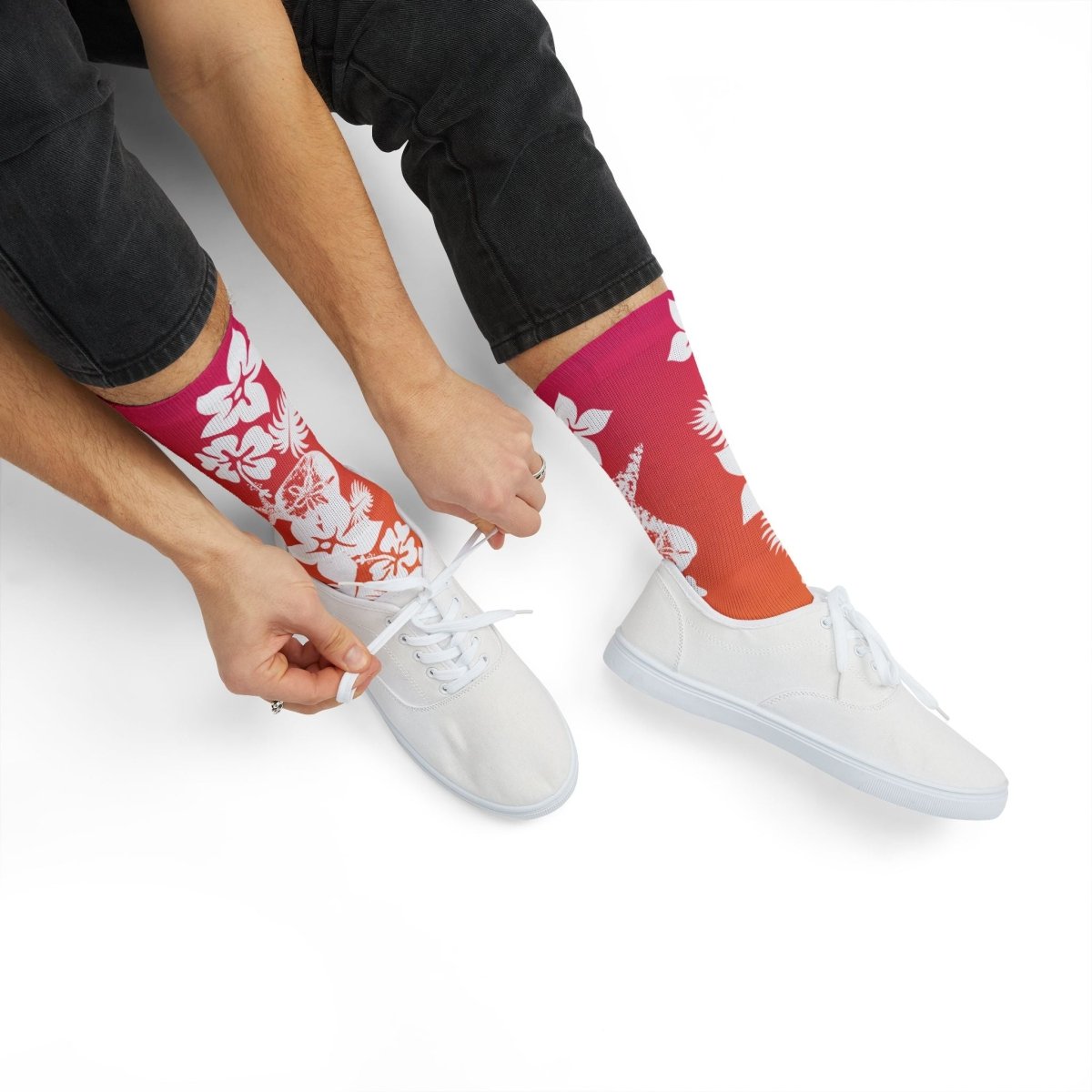 Surf's Up Hawaii Flowers Socks, Beach Vibes, Ocean Beach Sunset, Surfing Sunrise, Relax