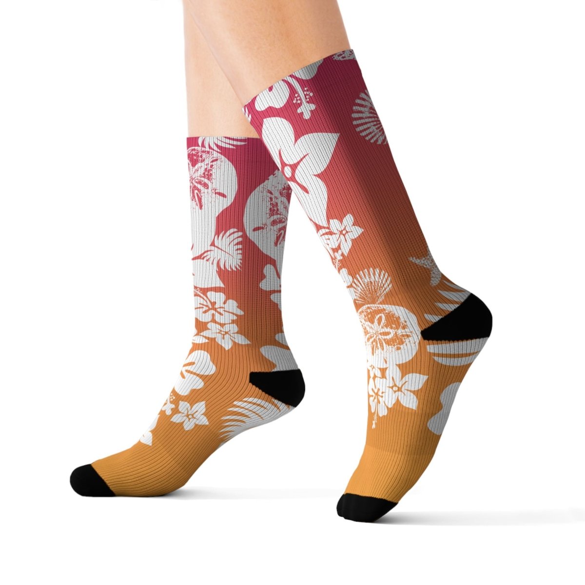 Surf's Up Hawaii Flowers Socks, Beach Vibes, Ocean Beach Sunset, Surfing Sunrise, Relax