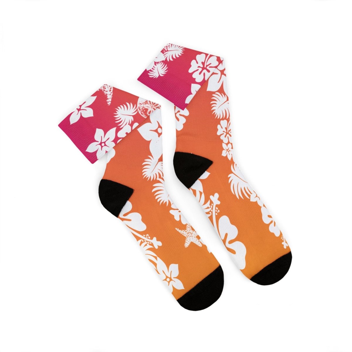 Surf's Up Hawaii Flowers Socks, Beach Vibes, Ocean Beach Sunset, Surfing Sunrise, Relax