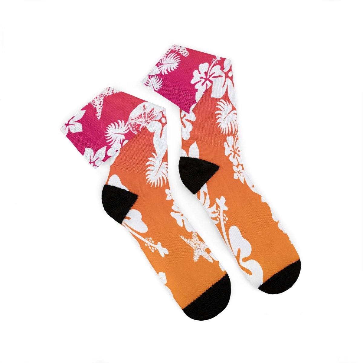 Surf's Up Hawaii Flowers Socks, Beach Vibes, Ocean Beach Sunset, Surfing Sunrise, Relax