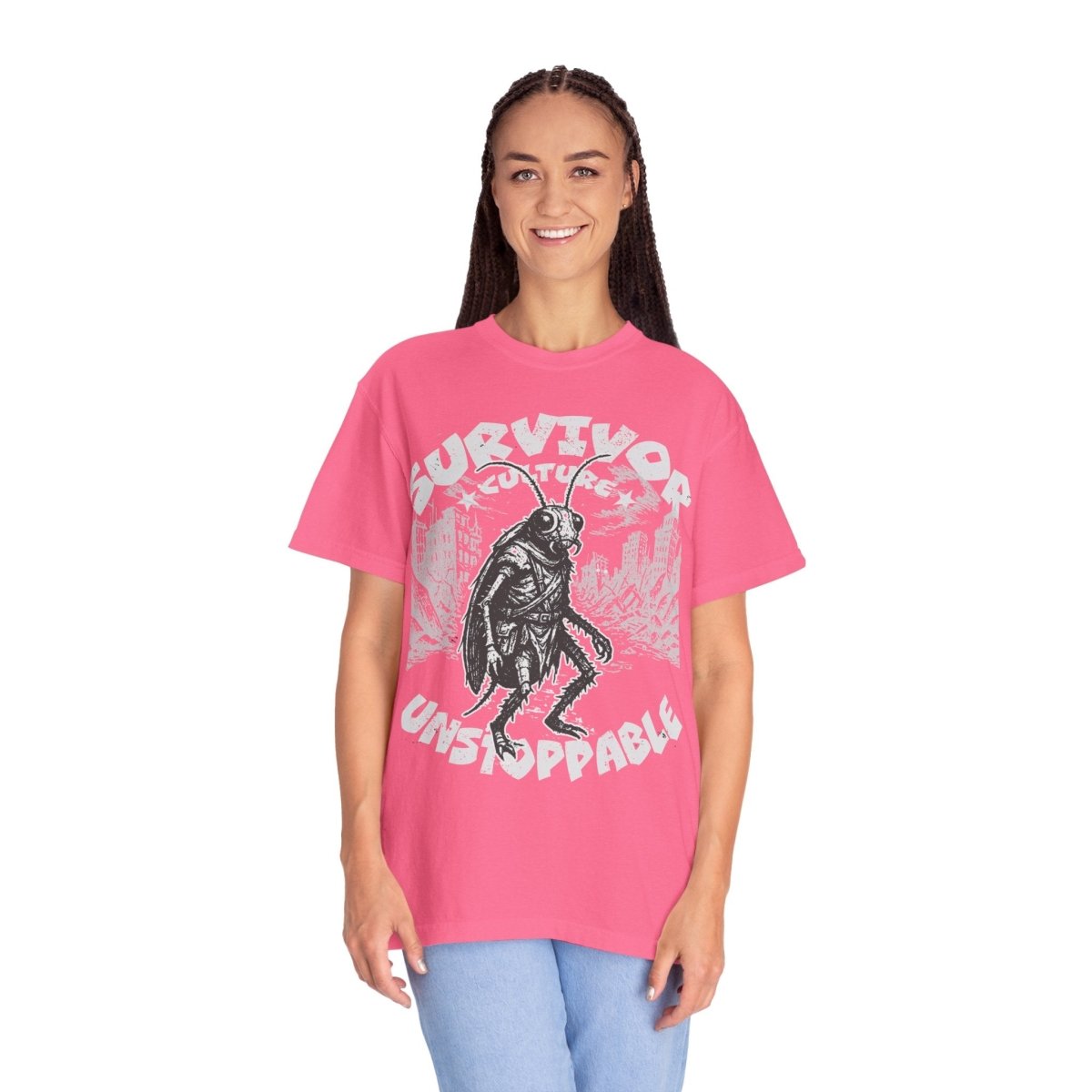 Survivor Culture Unstoppable Comfort Colors Relaxed Fit Softy Tee, Roach Respect