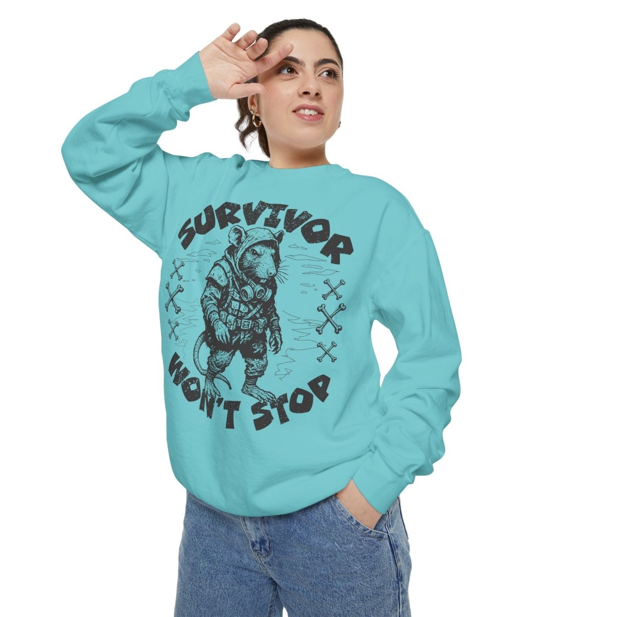 Survivor Won't Stop Comfort Colors Garment - Dyed Luxury Sweatshirt, Rat