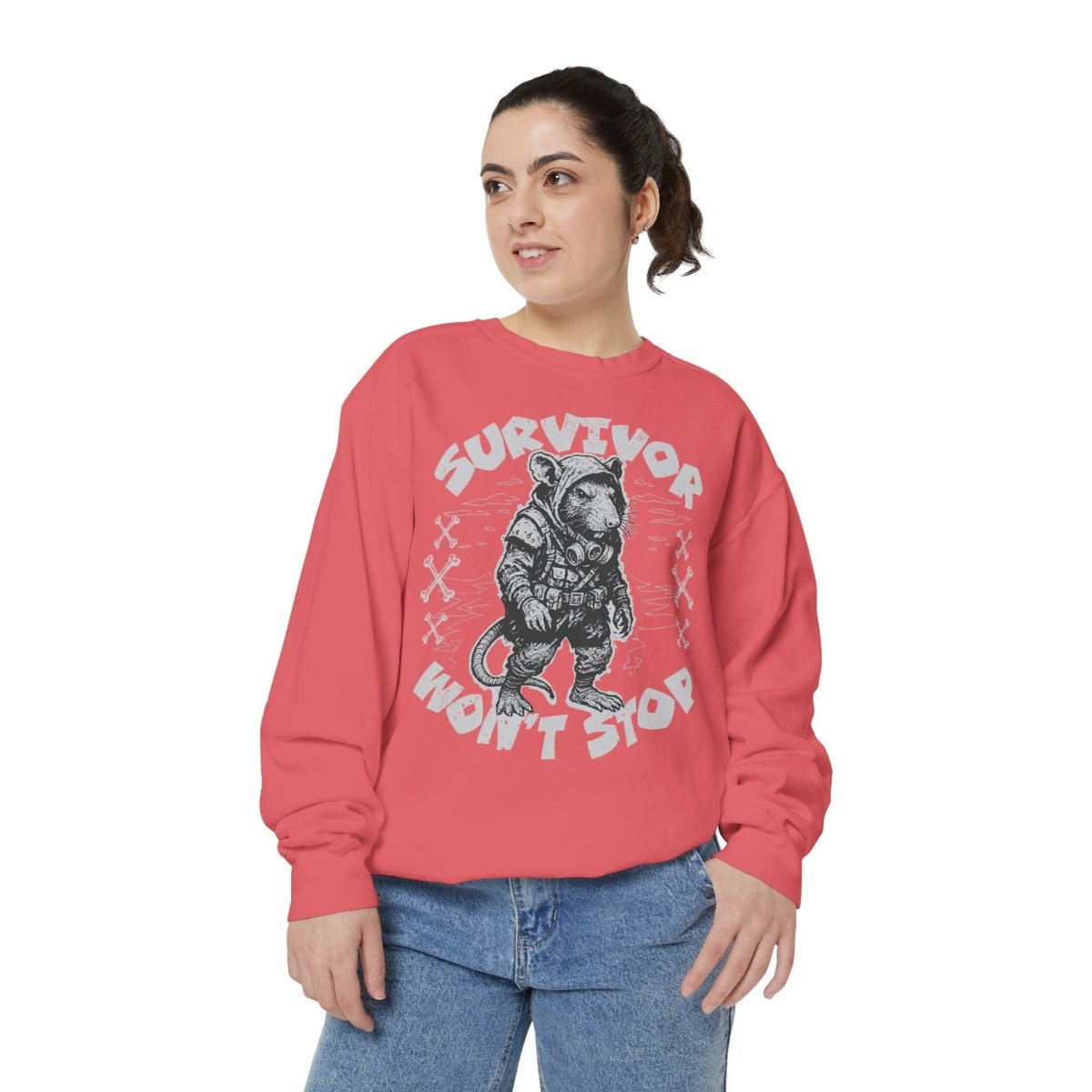 Survivor Won't Stop Comfort Colors Garment - Dyed Luxury Sweatshirt, Rat