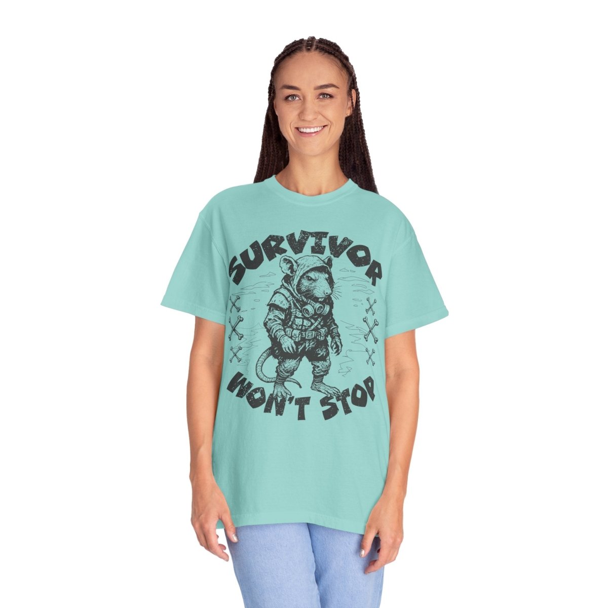 Survivor Won't Stop Comfort Colors Relaxed Fit Softy Tee Rat