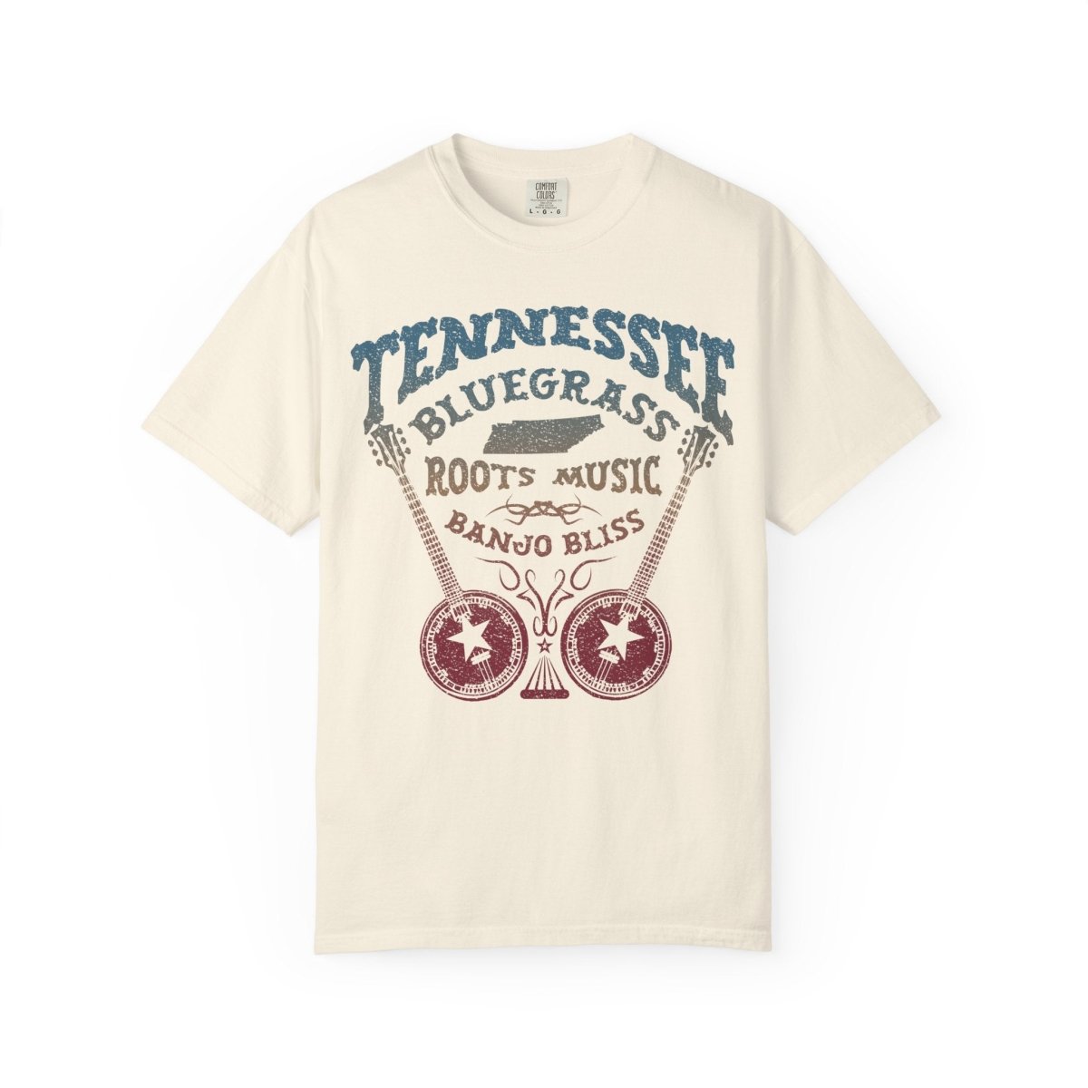 Tennessee Bluegrass Roots Music Comfort Colors Relaxed Fit Tee, Banjos, Country Music Inspiration