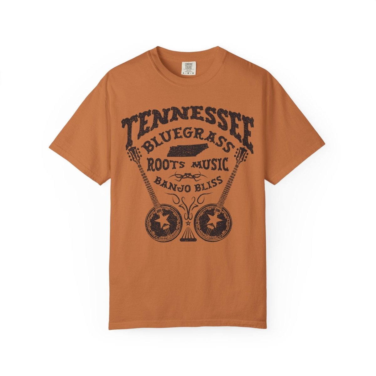 Tennessee Bluegrass Roots Music Comfort Colors Relaxed Fit Tee, Banjos, Country Music Inspiration
