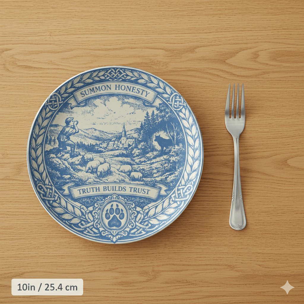 The Boy Who Cried Wolf (Aesop Fable) - Polymer Plate for Dining and Decor