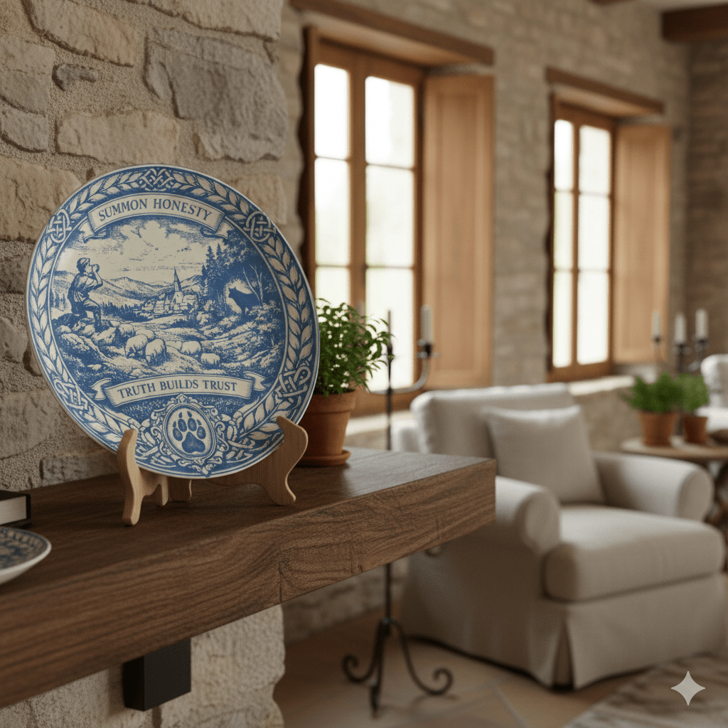 The Boy Who Cried Wolf (Aesop Fable) - Polymer Plate for Dining and Decor