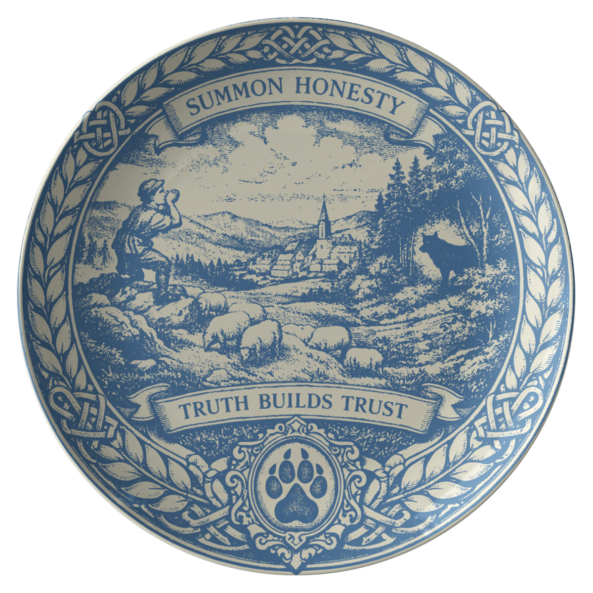 The Boy Who Cried Wolf (Aesop Fable) - Polymer Plate for Dining and Decor