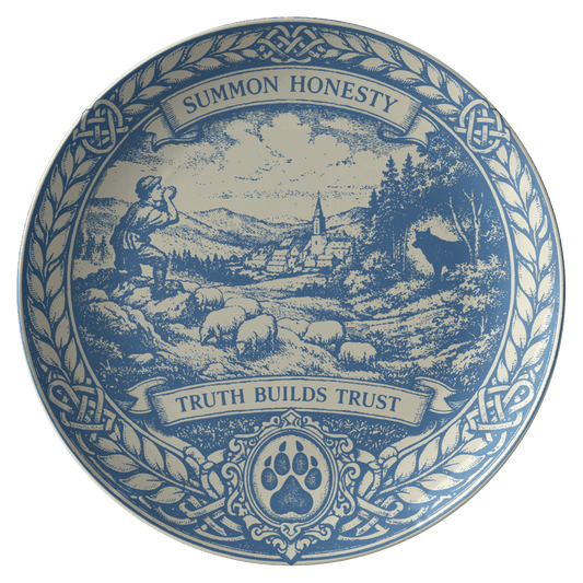 The Boy Who Cried Wolf (Aesop Fable) - Polymer Plate for Dining and Decor