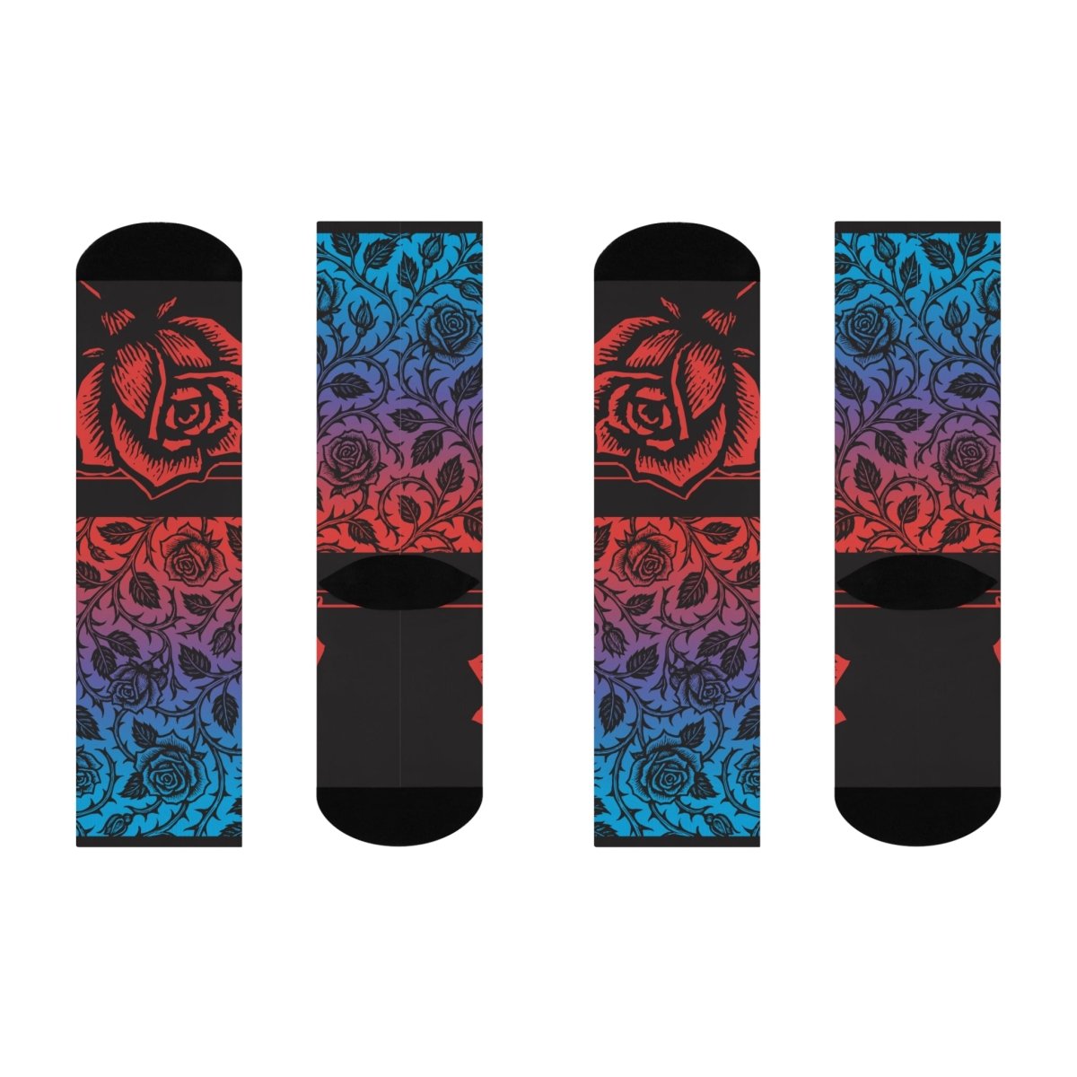 Thorny Bliss Gift Sun Rise Rose Cushioned Crew Socks, Happy in Hard Times