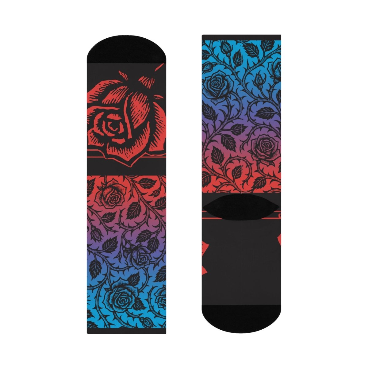 Thorny Bliss Gift Sun Rise Rose Cushioned Crew Socks, Happy in Hard Times