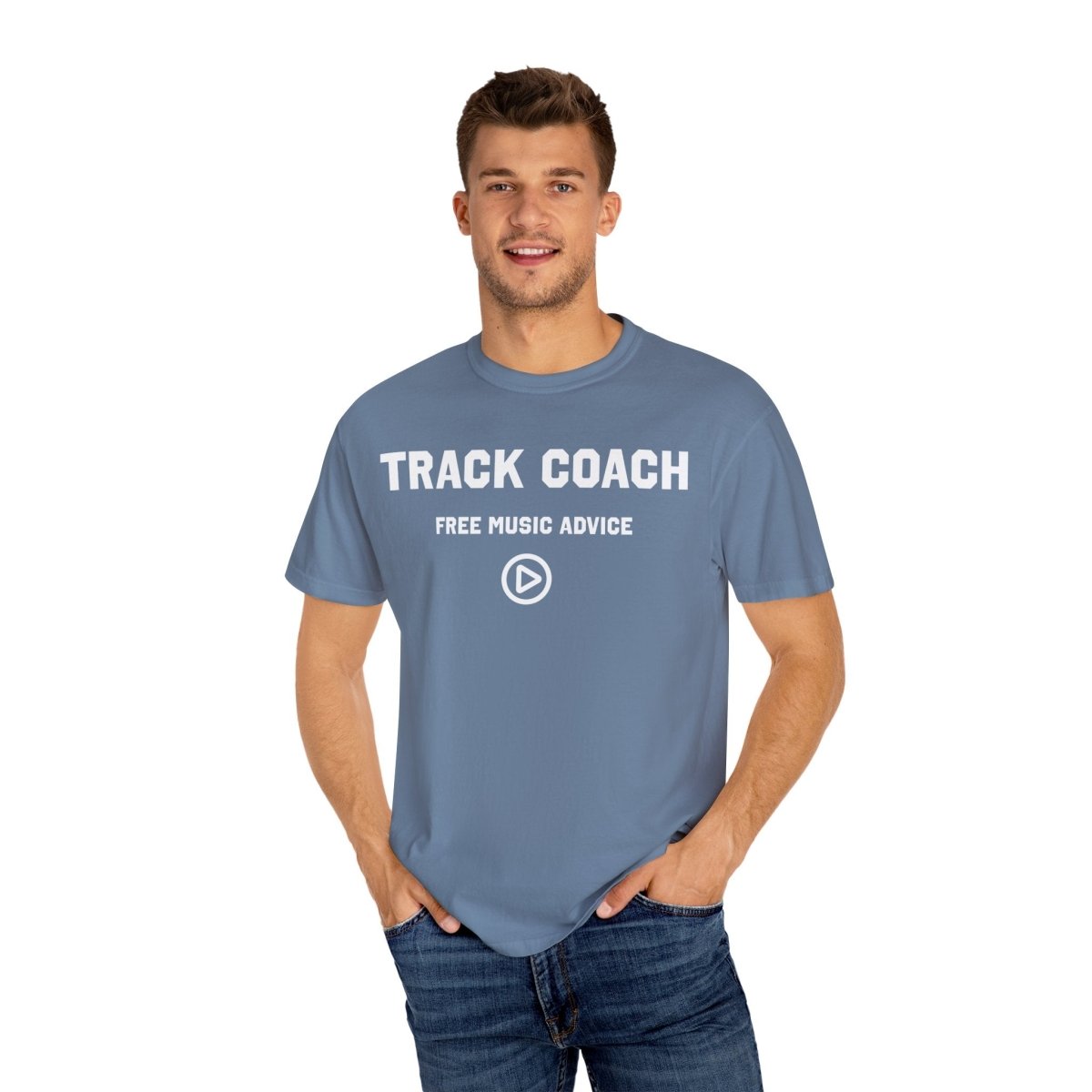 Track Coach Free Music Advice Funny Comfort Colors Relaxed Fit Soft Tee