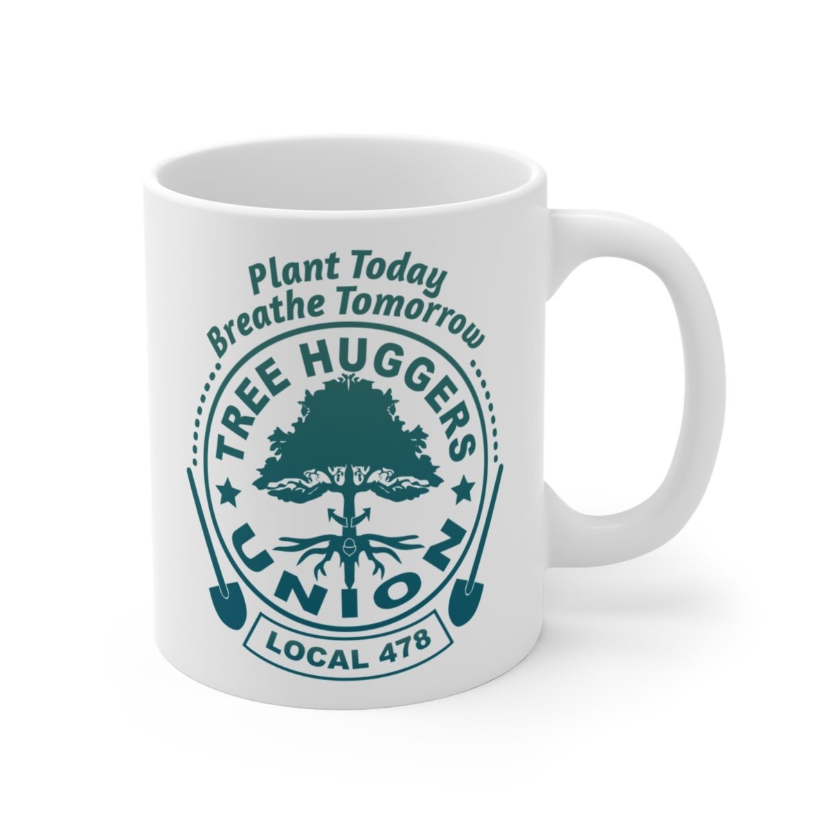 Tree Huggers Union Local Mug 11 oz, Inspire Environmental Goodness