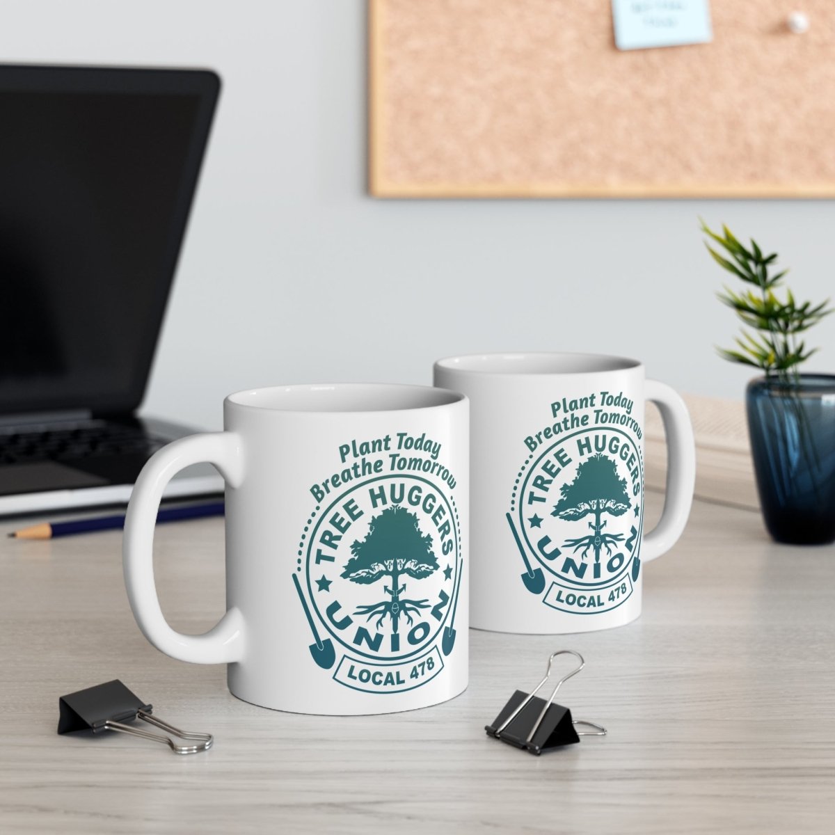 Tree Huggers Union Local Mug 11 oz, Inspire Environmental Goodness