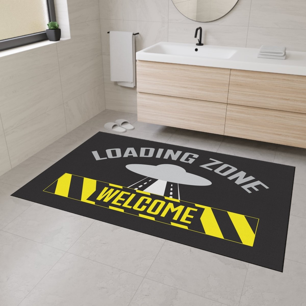 UFO Loading Zone Door Mat, Floor Mat, Welcome, Heavy Duty, Funny