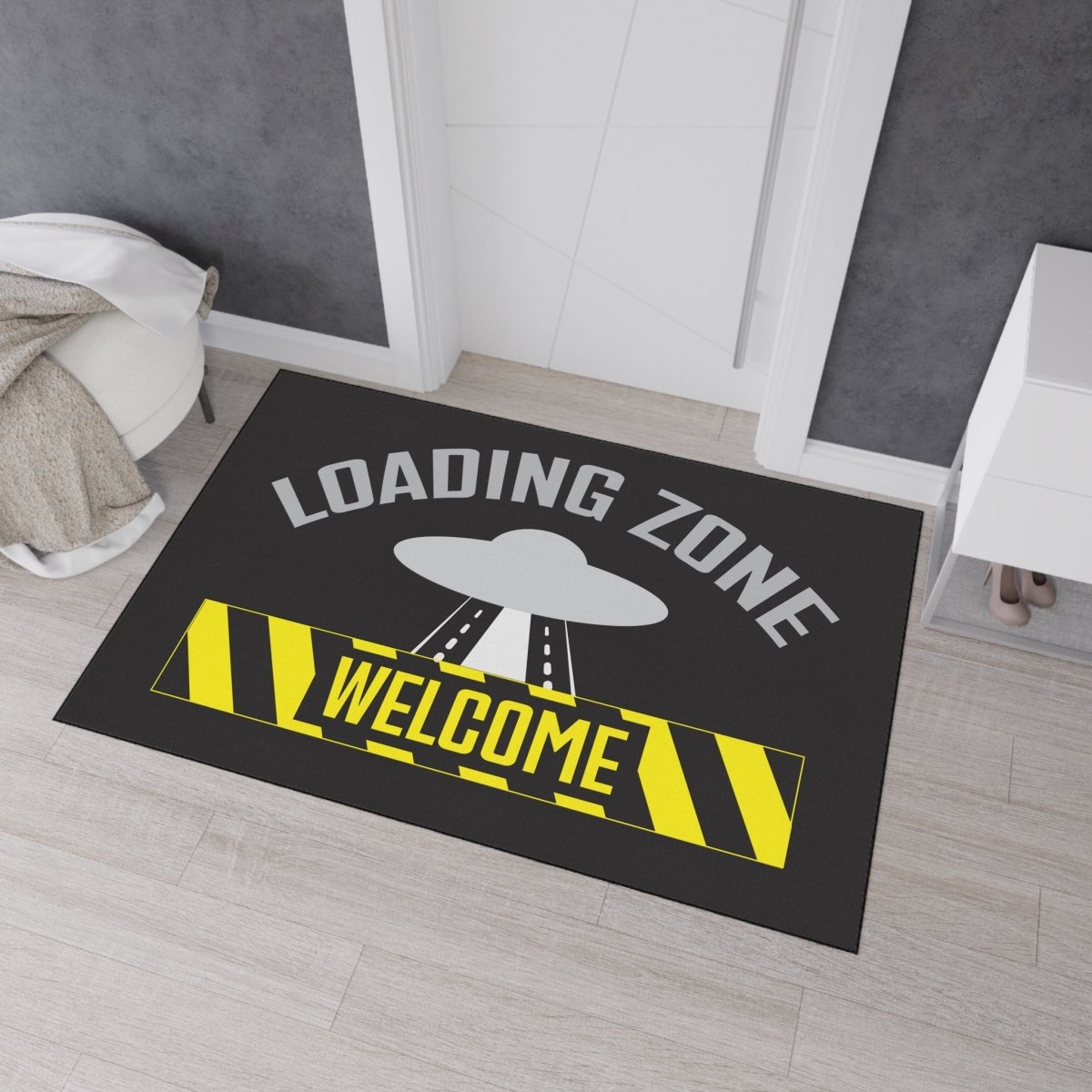 UFO Loading Zone Door Mat, Floor Mat, Welcome, Heavy Duty, Funny