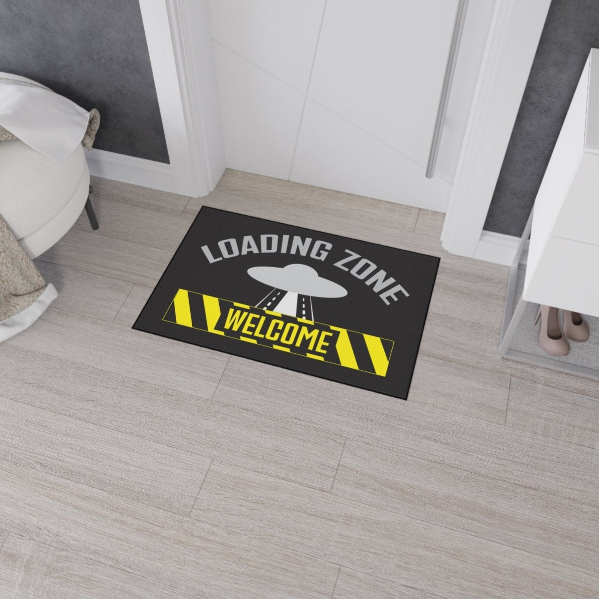 UFO Loading Zone Door Mat, Floor Mat, Welcome, Heavy Duty, Funny