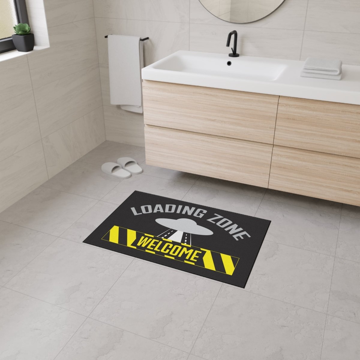 UFO Loading Zone Door Mat, Floor Mat, Welcome, Heavy Duty, Funny