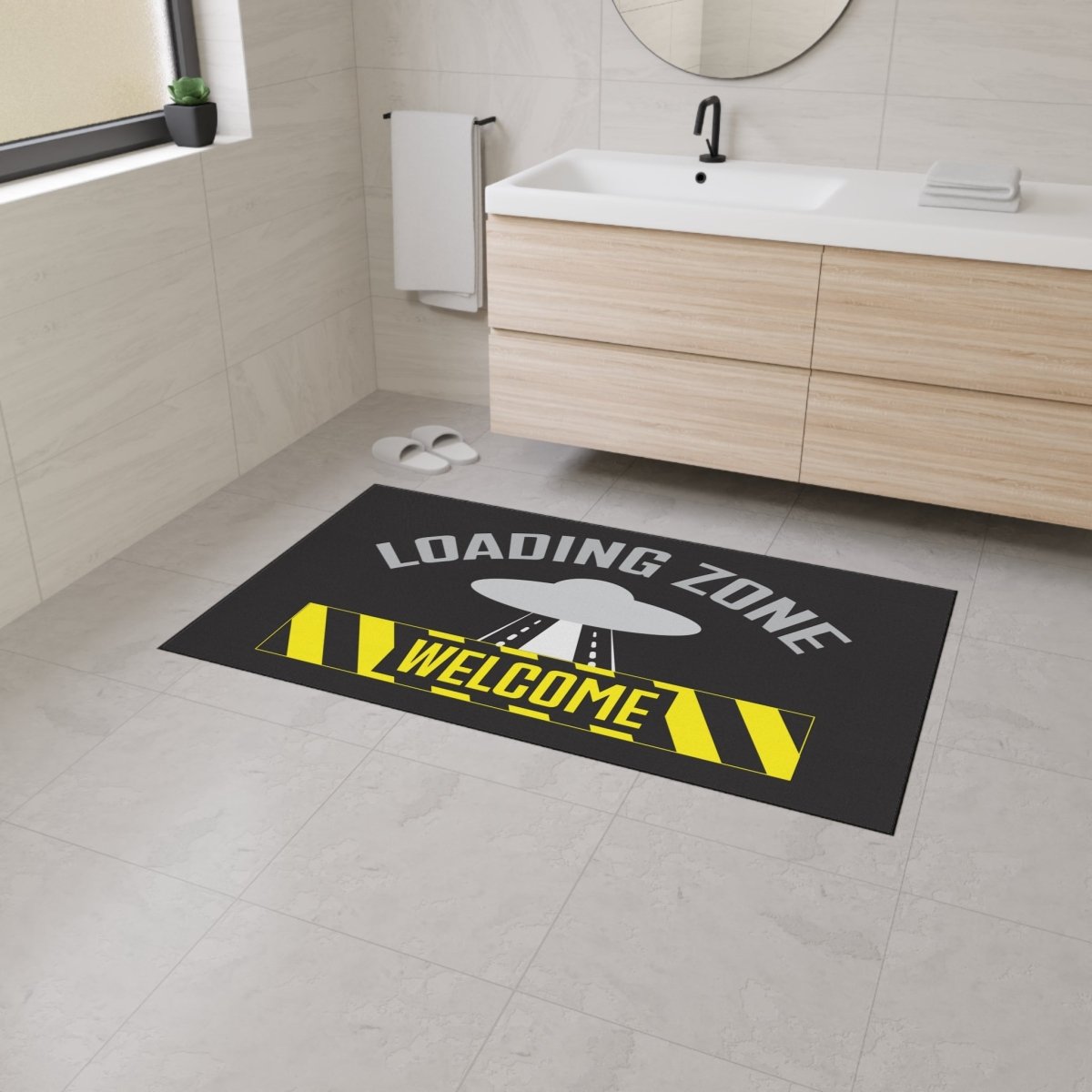 UFO Loading Zone Door Mat, Floor Mat, Welcome, Heavy Duty, Funny