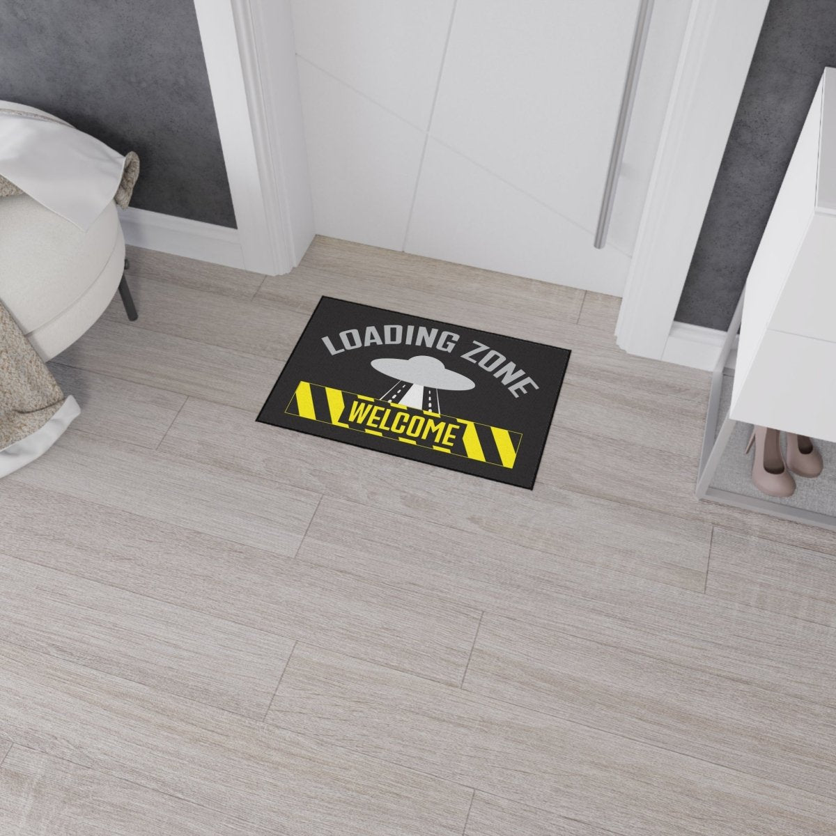 UFO Loading Zone Door Mat, Floor Mat, Welcome, Heavy Duty, Funny