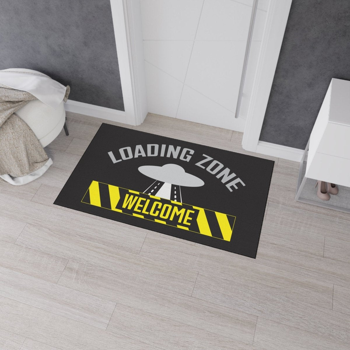 UFO Loading Zone Door Mat, Floor Mat, Welcome, Heavy Duty, Funny