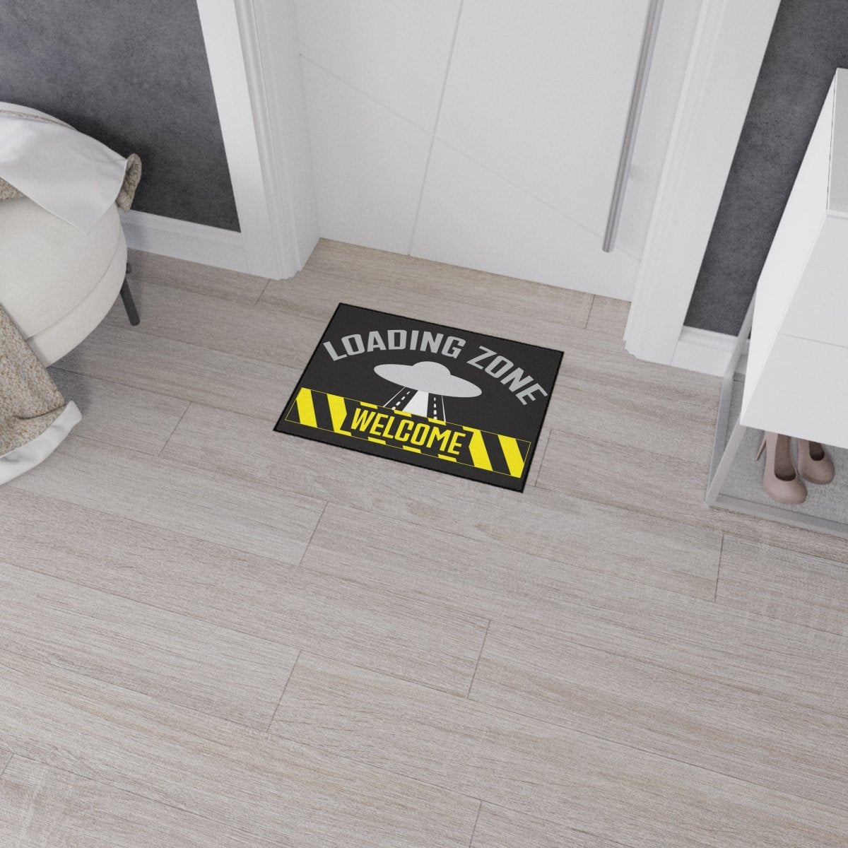 UFO Loading Zone Door Mat, Floor Mat, Welcome, Heavy Duty, Funny