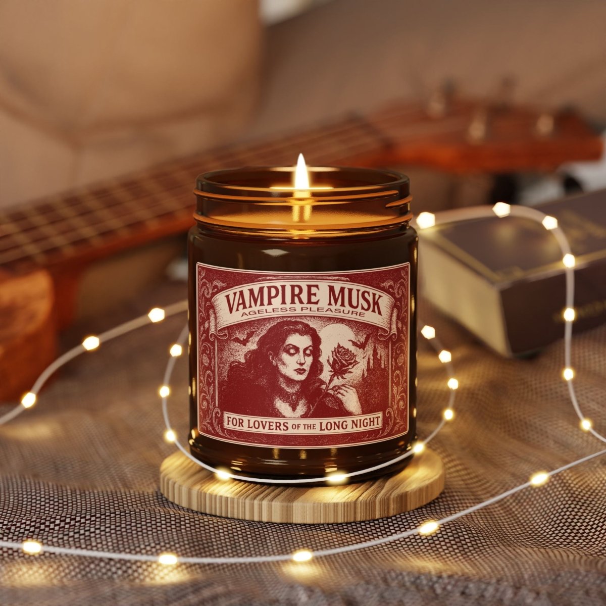 Vampire Movie Fan Gift Monster Musk Queen Soy Candle, Luxury Scents or Unscented, Halloween Funny Fake Gothic Horror Gift