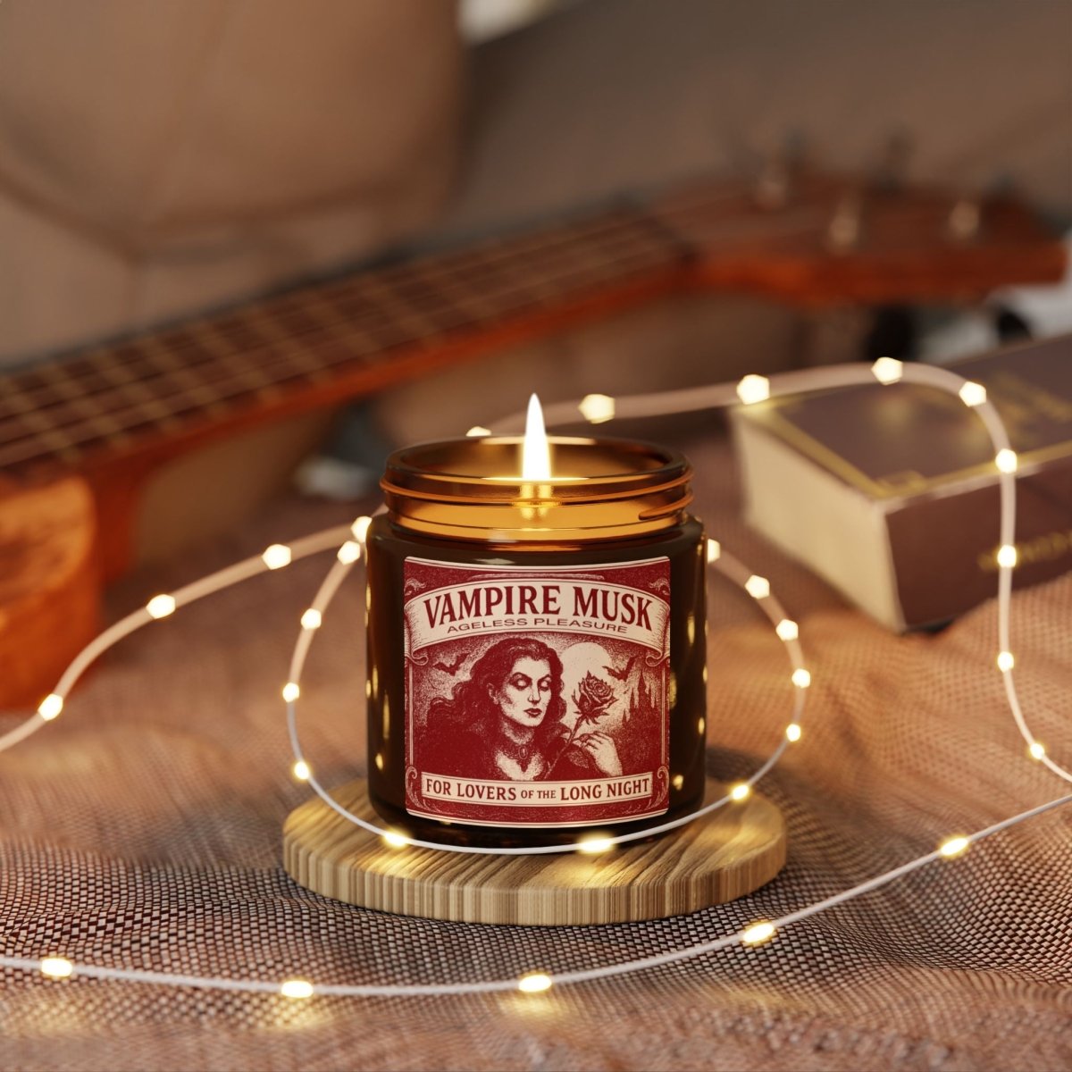 Vampire Movie Fan Gift Monster Musk Queen Soy Candle, Luxury Scents or Unscented, Halloween Funny Fake Gothic Horror Gift
