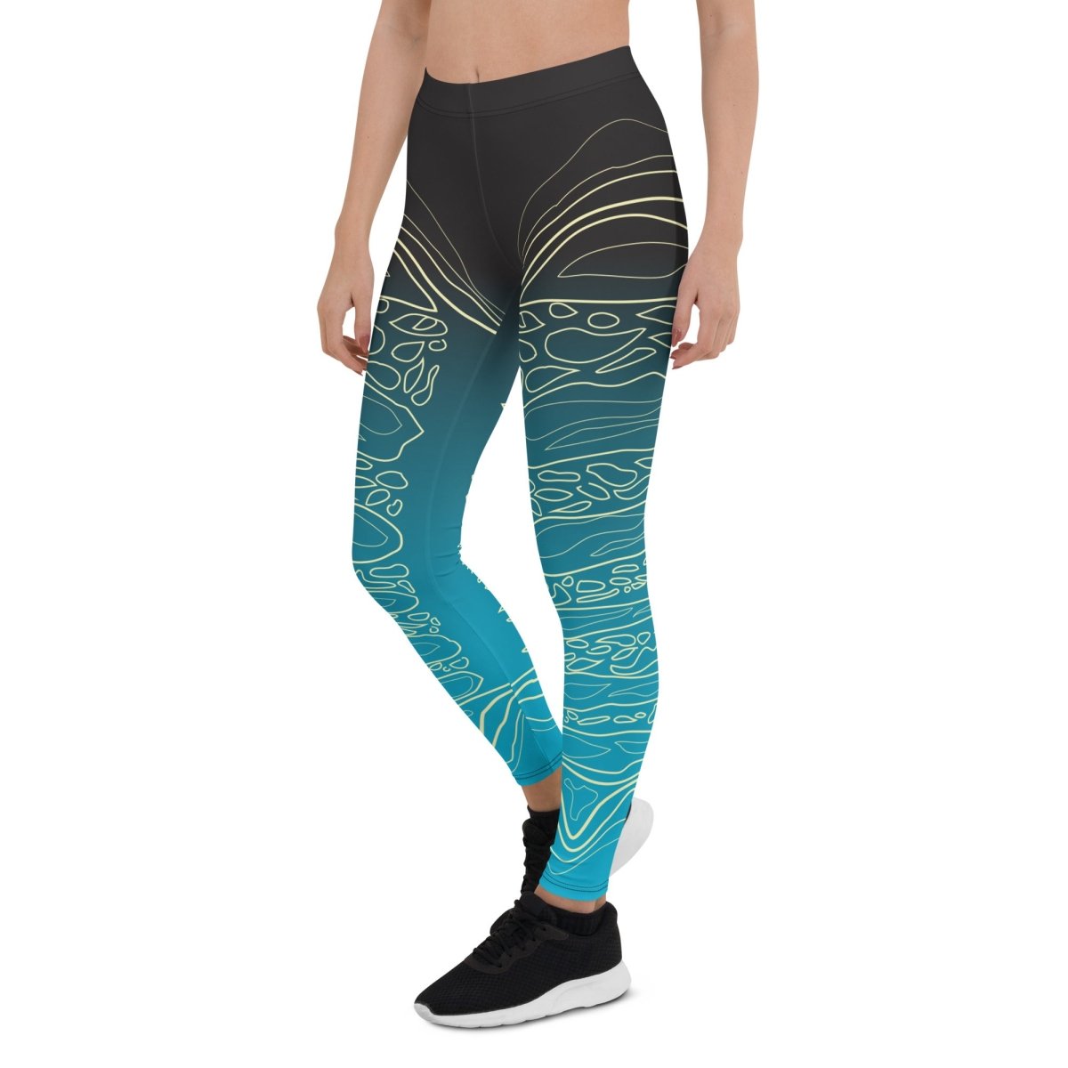 Water Geode Premium Leggings, Ocean Crystal Inspiration, geometric and nature design