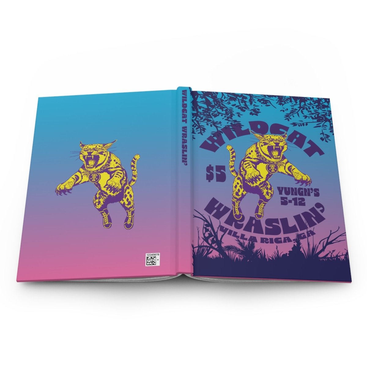 Wildcat Wrestling Hardcover Journal or Notebook, Face Challenges Inspiration