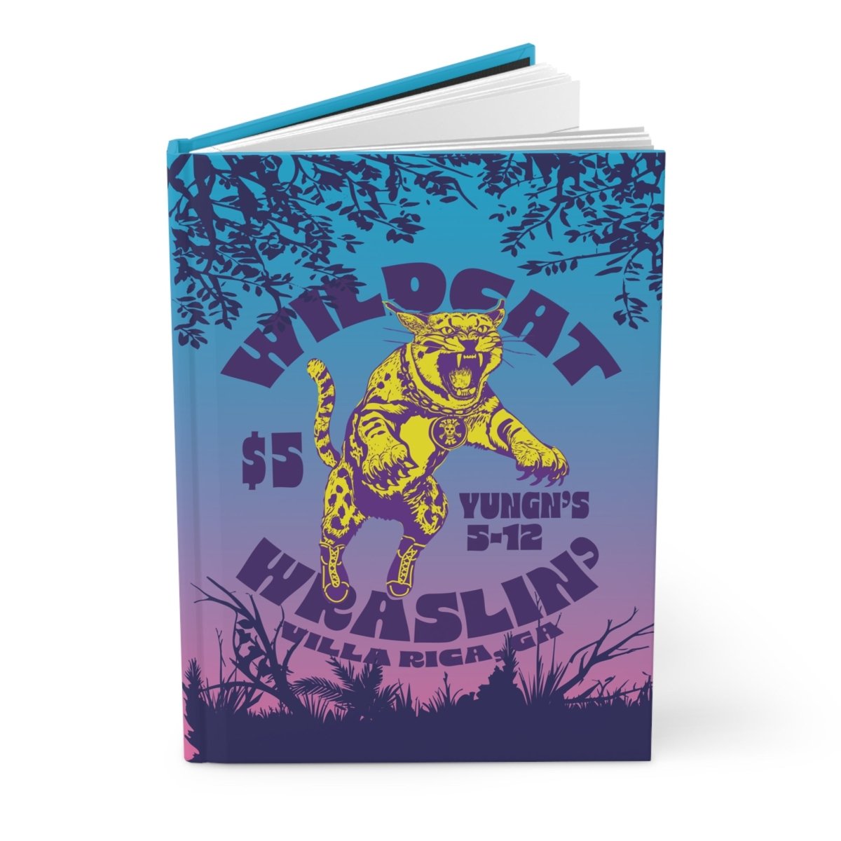 Wildcat Wrestling Hardcover Journal or Notebook, Face Challenges Inspiration