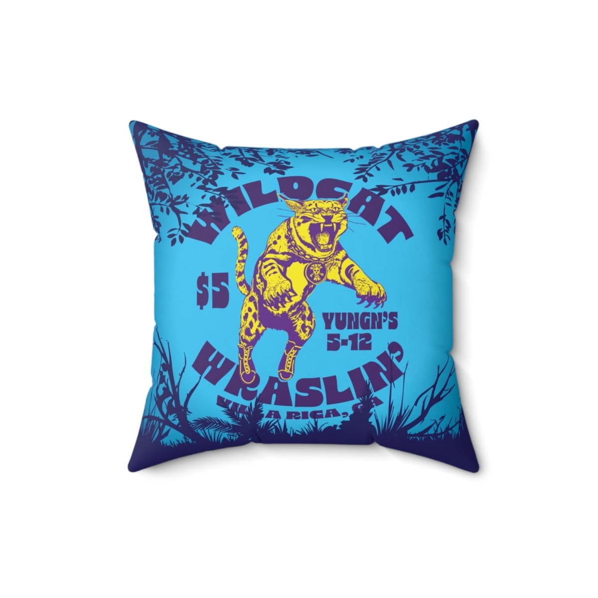 Wildcat Wrestling Plush Fleece Pillow, Take On Challenges Inspiration, House Warming Gift