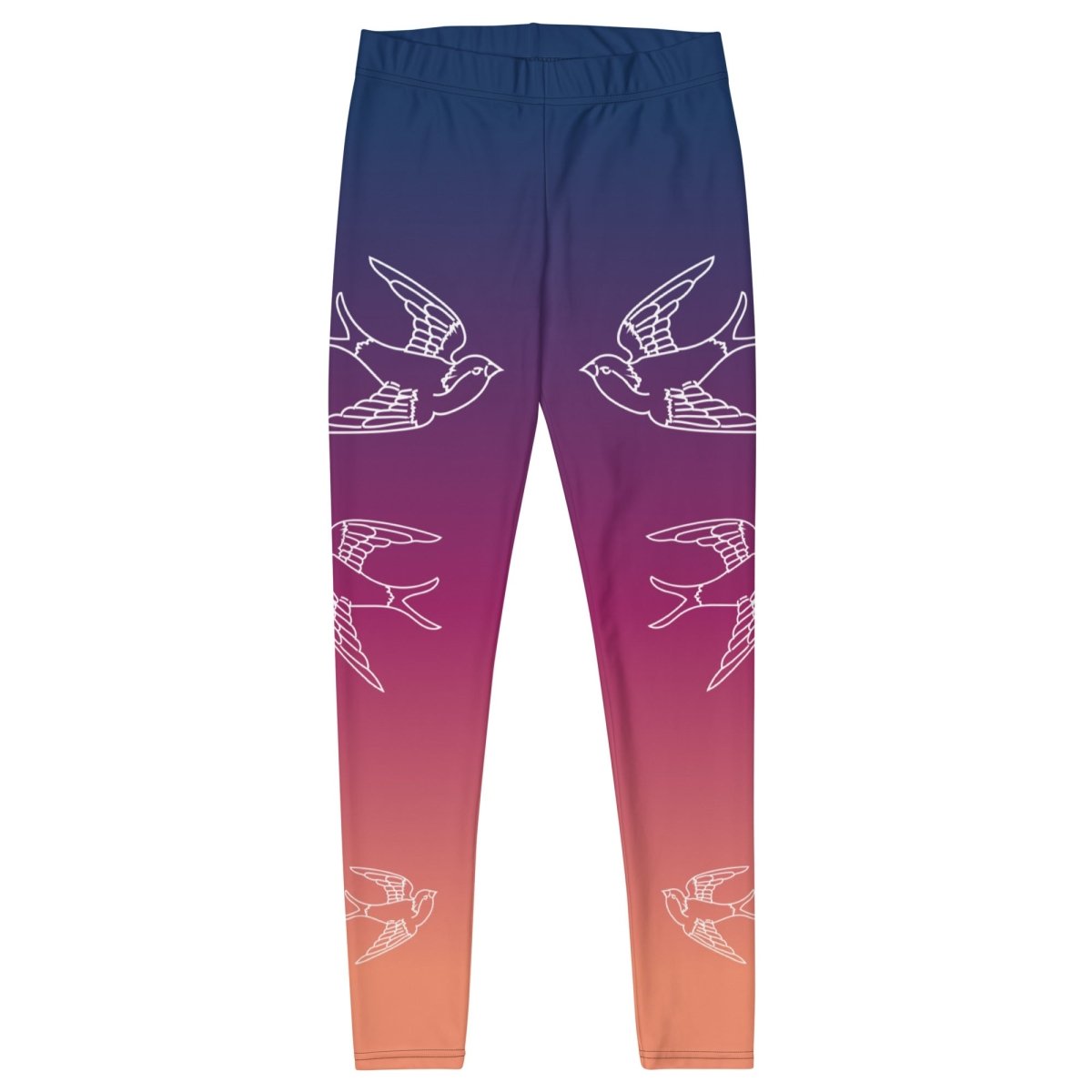 Winged Zen Sunset Premium Leggings, Swallows Tattoo