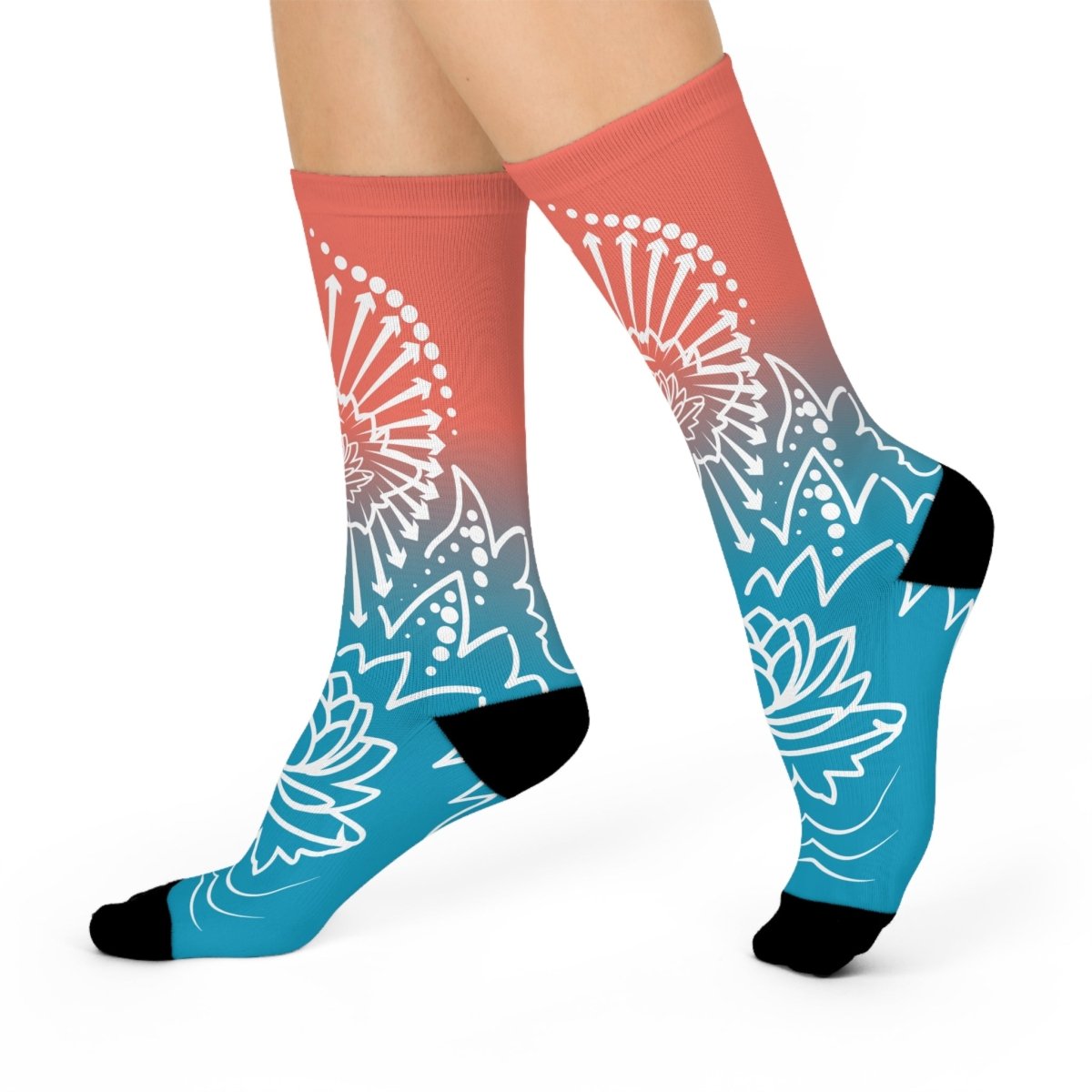 Wish Blooming Lotus Yoga Gift Cushioned Crew Socks