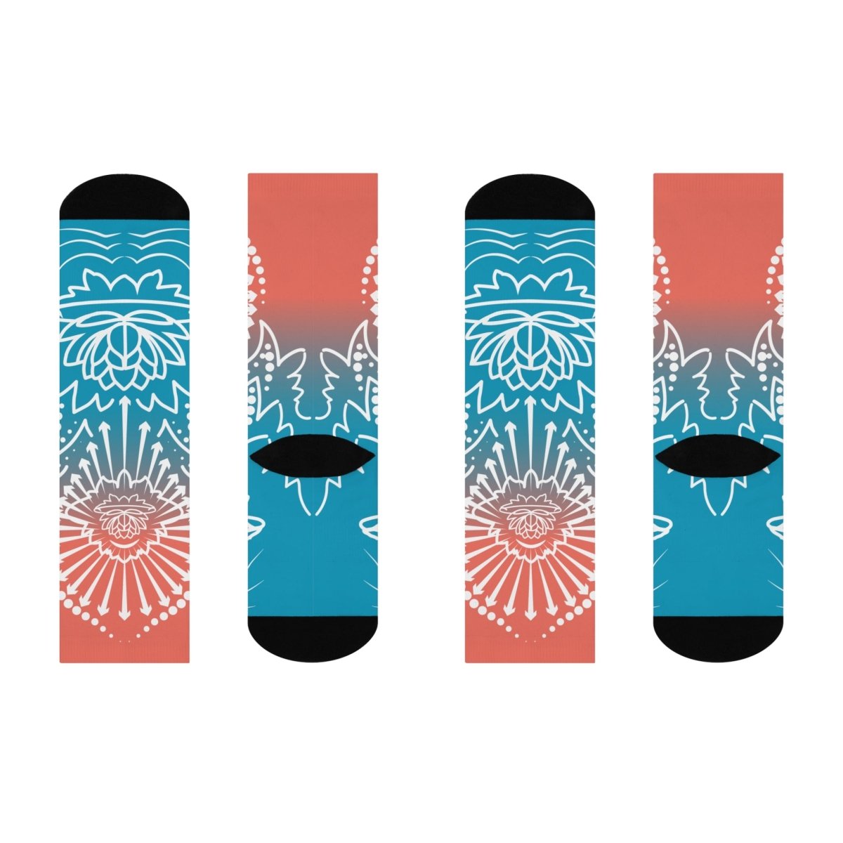 Wish Blooming Lotus Yoga Gift Cushioned Crew Socks