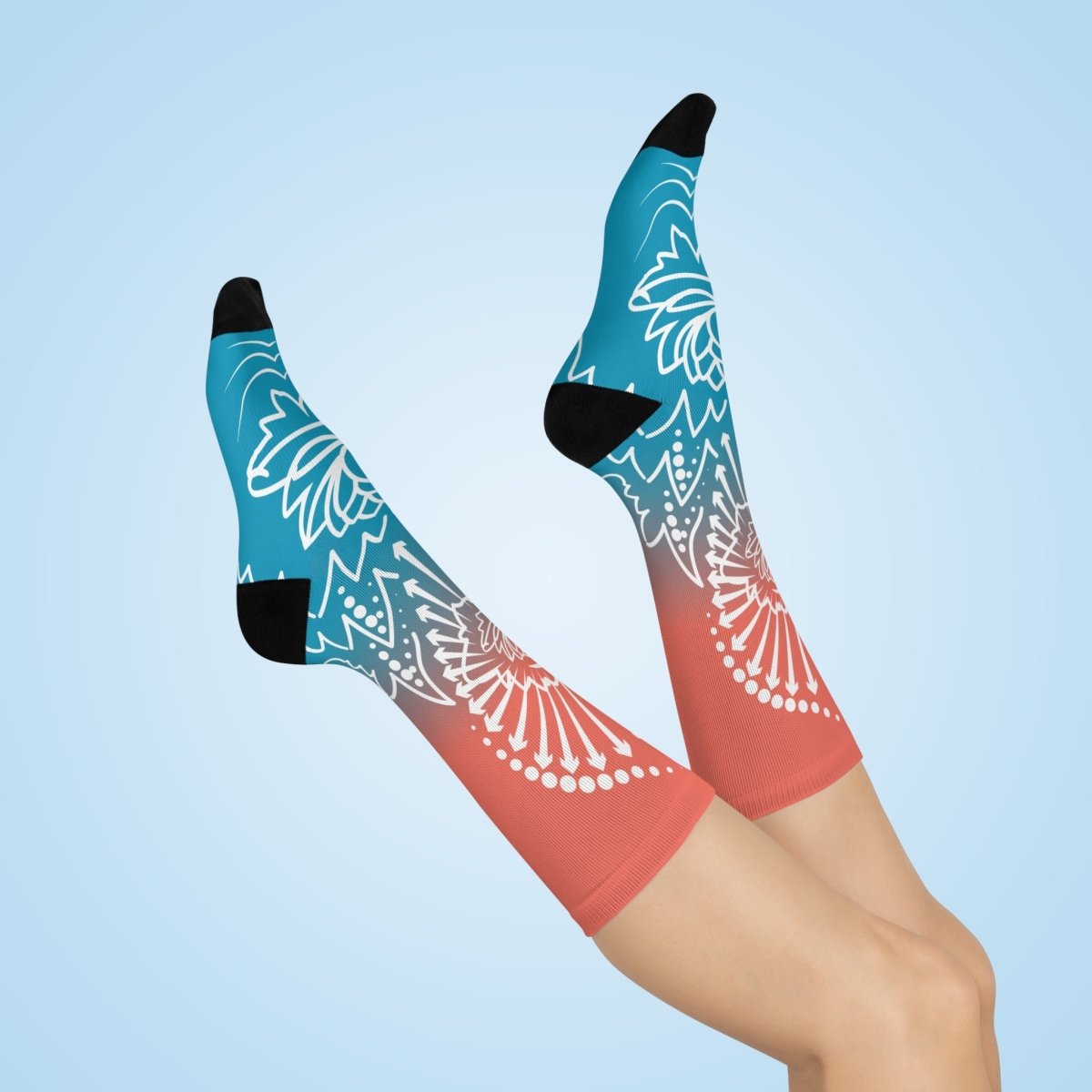 Wish Blooming Lotus Yoga Gift Cushioned Crew Socks