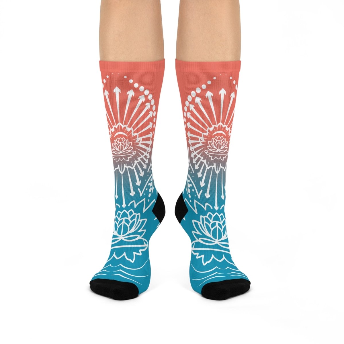 Wish Blooming Lotus Yoga Gift Cushioned Crew Socks
