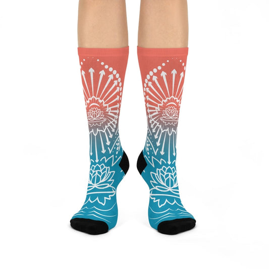 Wish Blooming Lotus Yoga Gift Cushioned Crew Socks