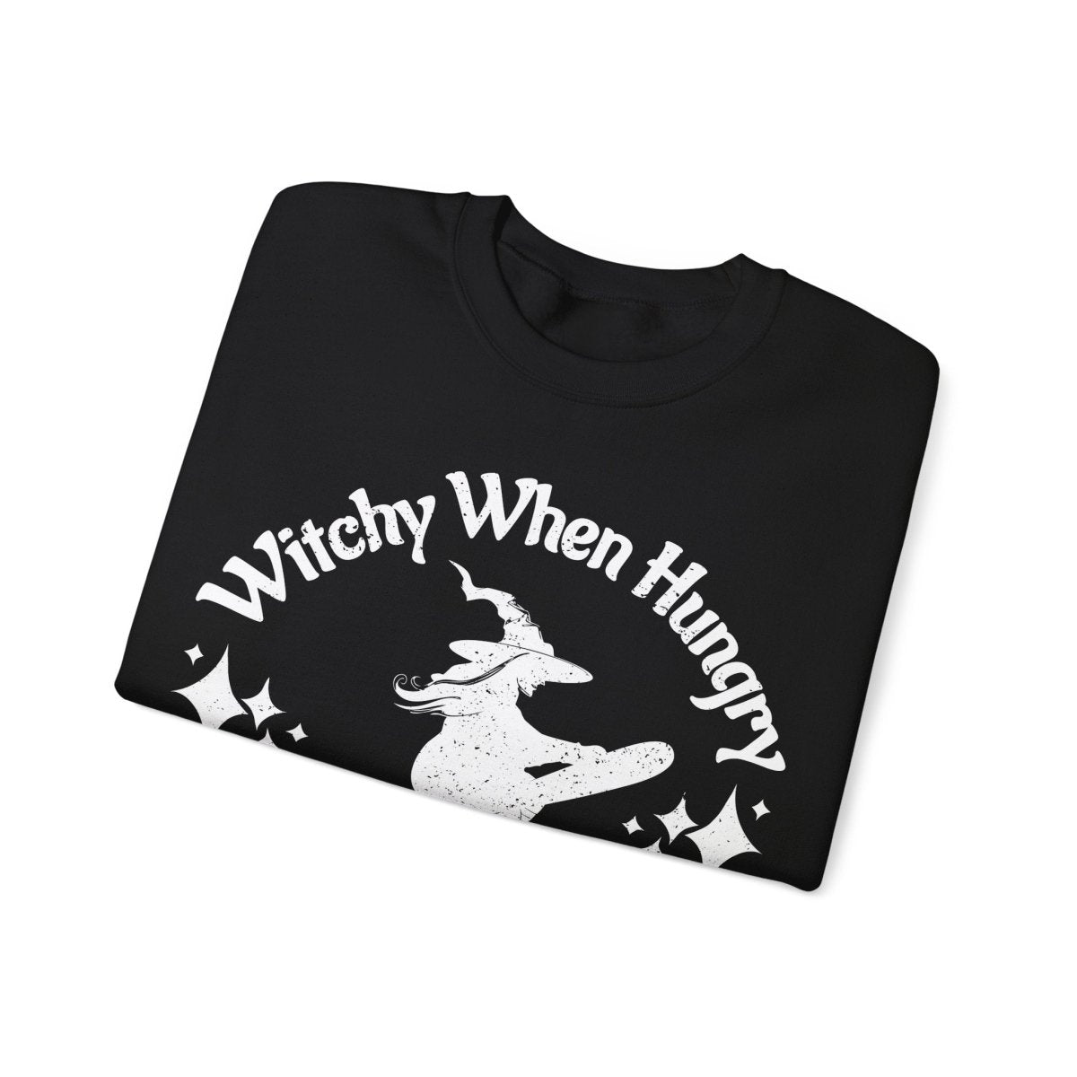 Witchy When Hungry Flying Fork Fleece Sweatshirt, Wishes Granted For Food