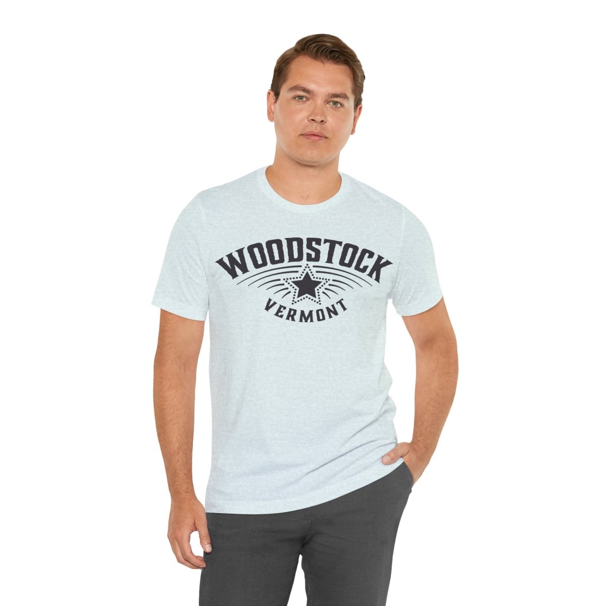 Woodstock Vermont Premium T-shirt, Star, Snow Ski