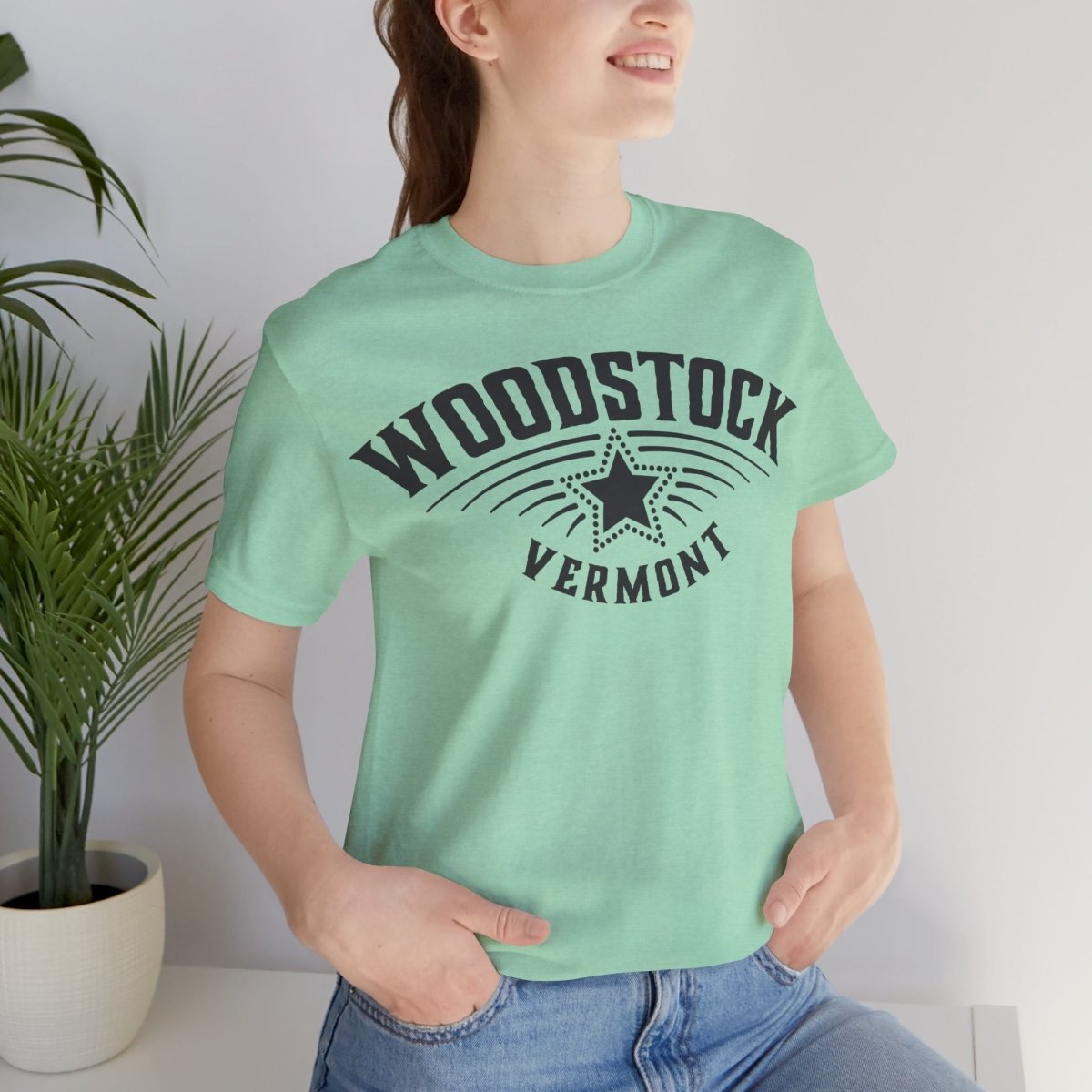 Woodstock Vermont Premium T-shirt, Star, Snow Ski