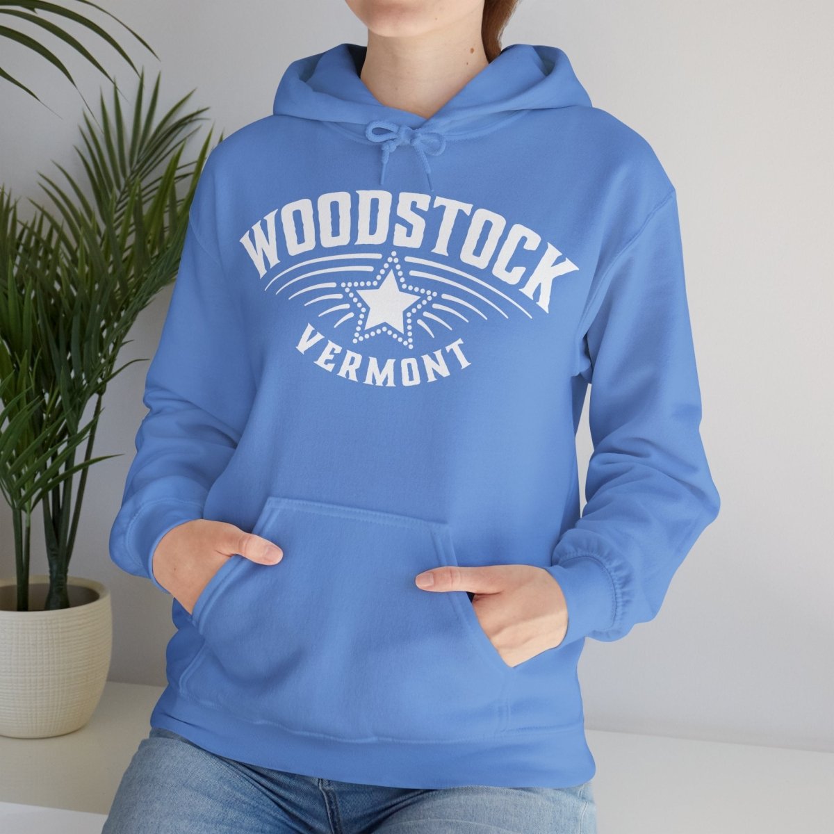 Woodstock Vermost Star Fleece Hoodie, Ski, Nature, History, Hike