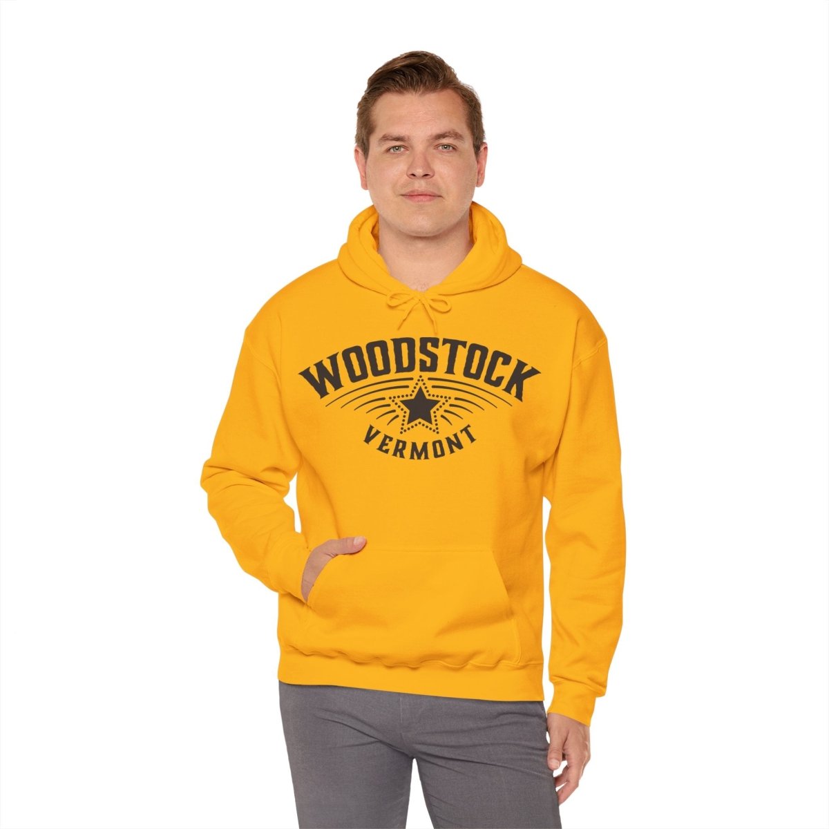 Woodstock Vermost Star Fleece Hoodie, Ski, Nature, History, Hike