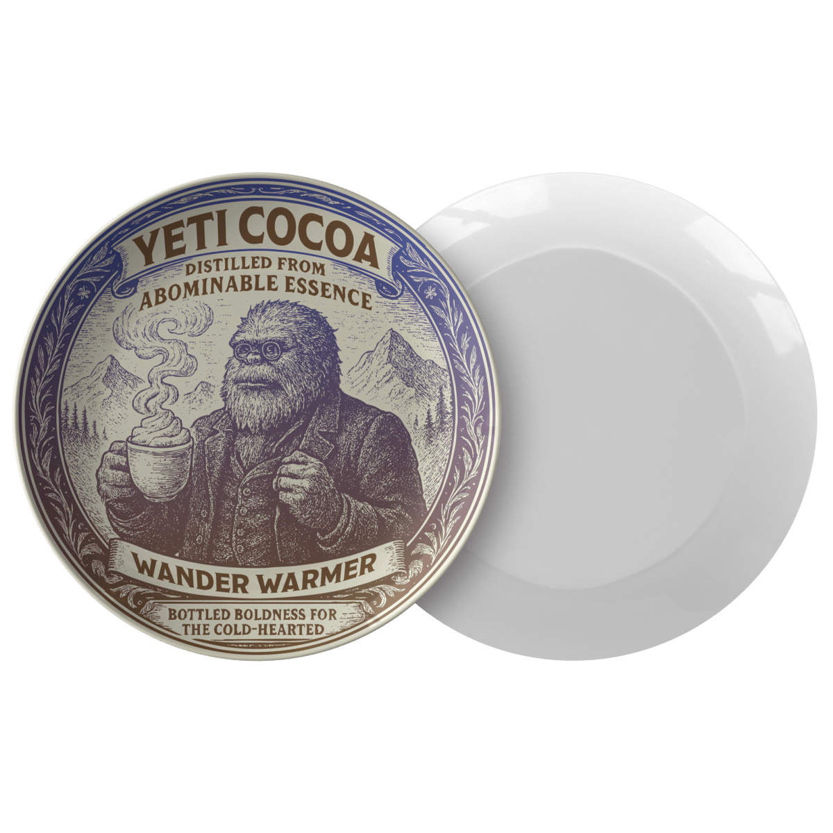 Yeti Mystery Fan Gift Cocoa Warmer Plate, 1 or Sets of 2, 4, Dining & Display