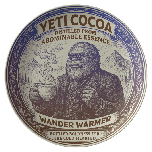 Yeti Mystery Fan Gift Cocoa Warmer Plate, 1 or Sets of 2, 4, Dining & Display