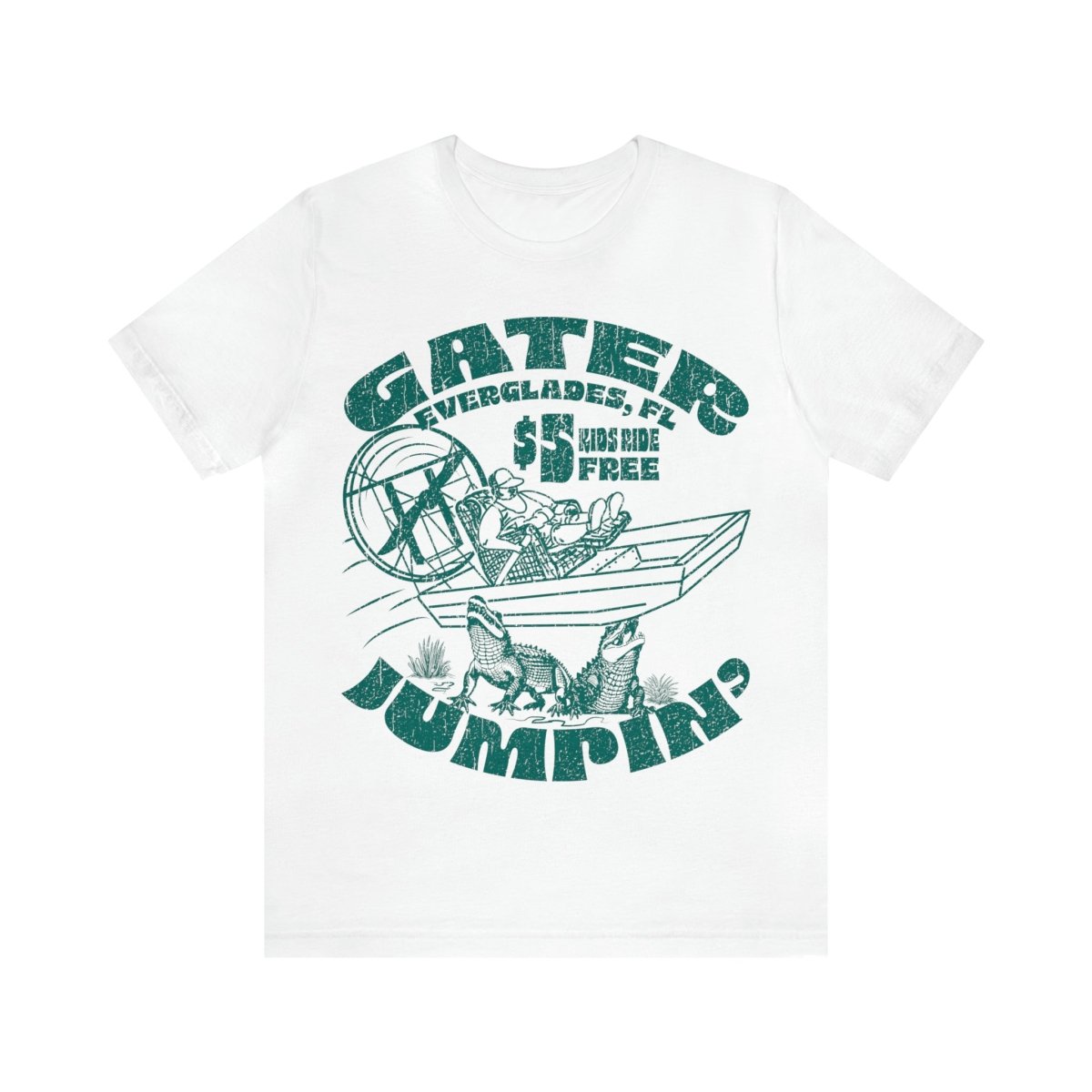 Alligator Jumping Premium T-Shirt, Florida, Airboat, Swamp, Funny
