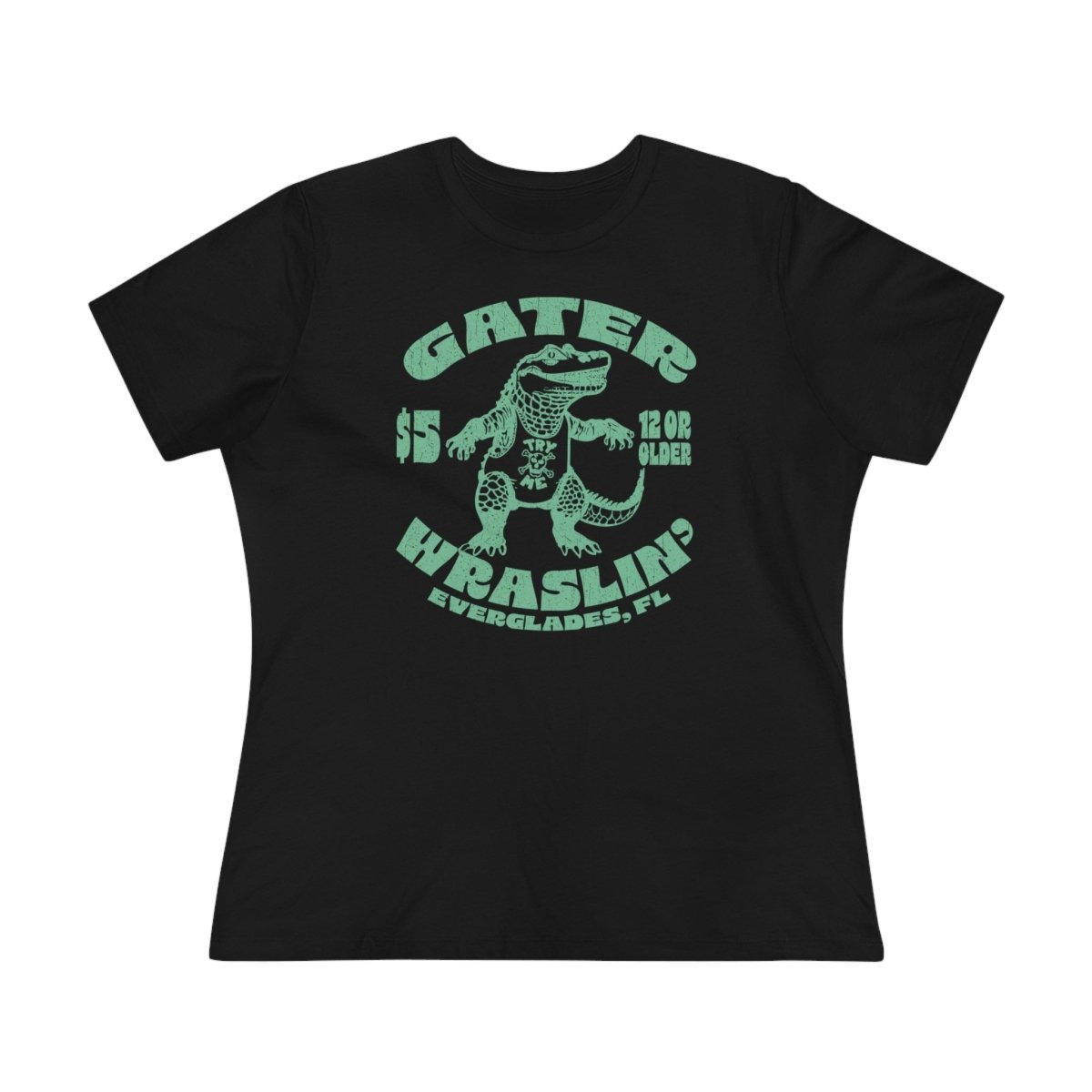 Alligator Wrestling Women's Premium Relaxed Fit T-Shirt, Florida, Swamp, Funny, Inspire Challenge