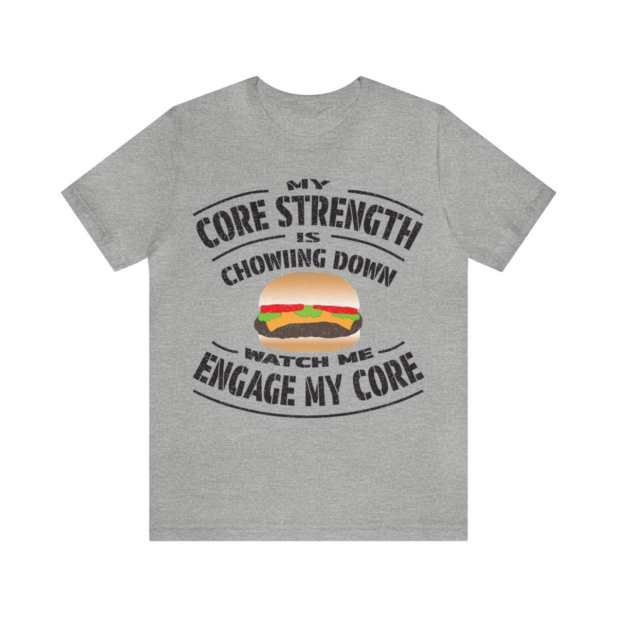 Core Strength Hamburger Premium T-Shirt, Fitness, Food