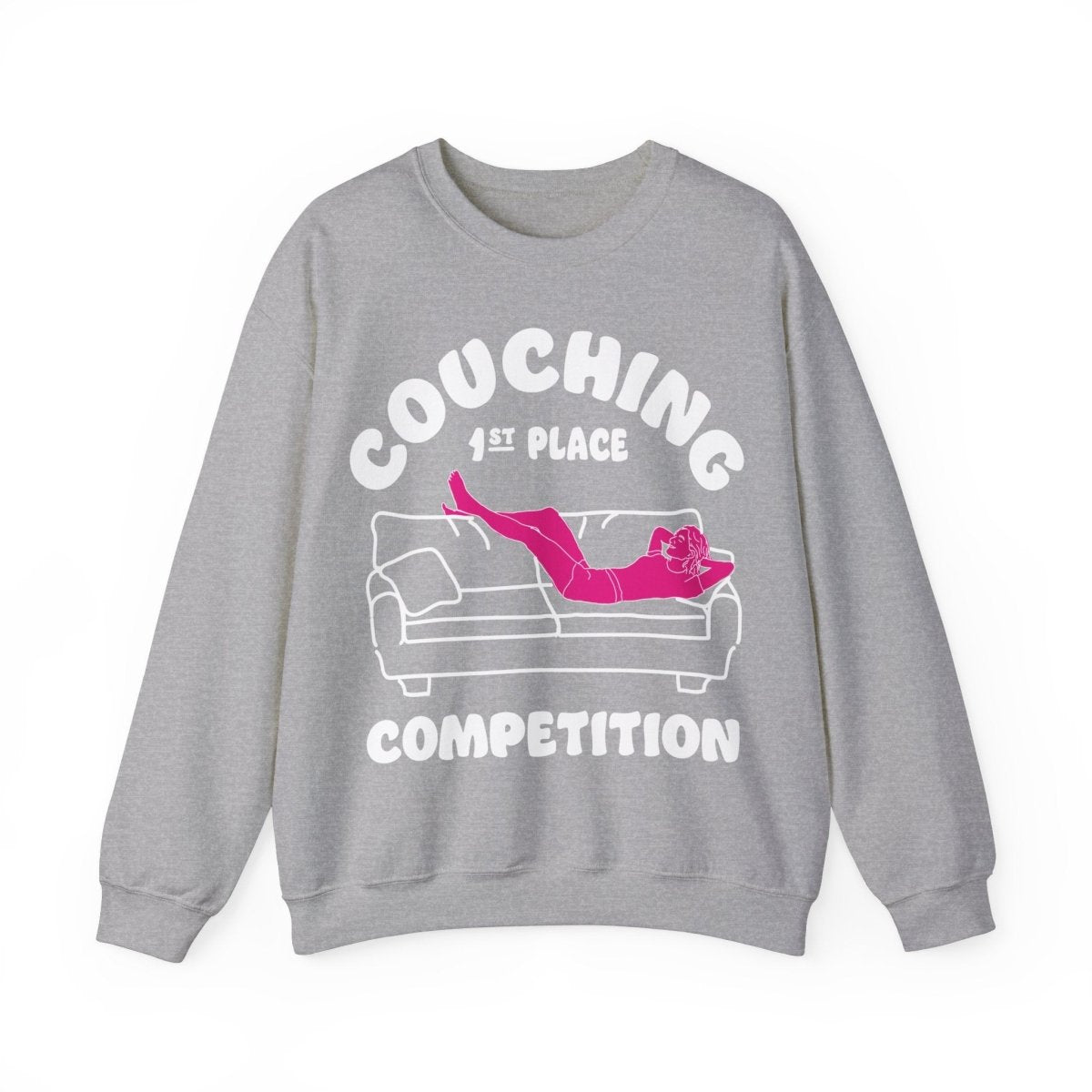 Couching Competitor Fleece Sweatshirt, Relaxing Inspiration, Funny, Couch Potato, Weekend